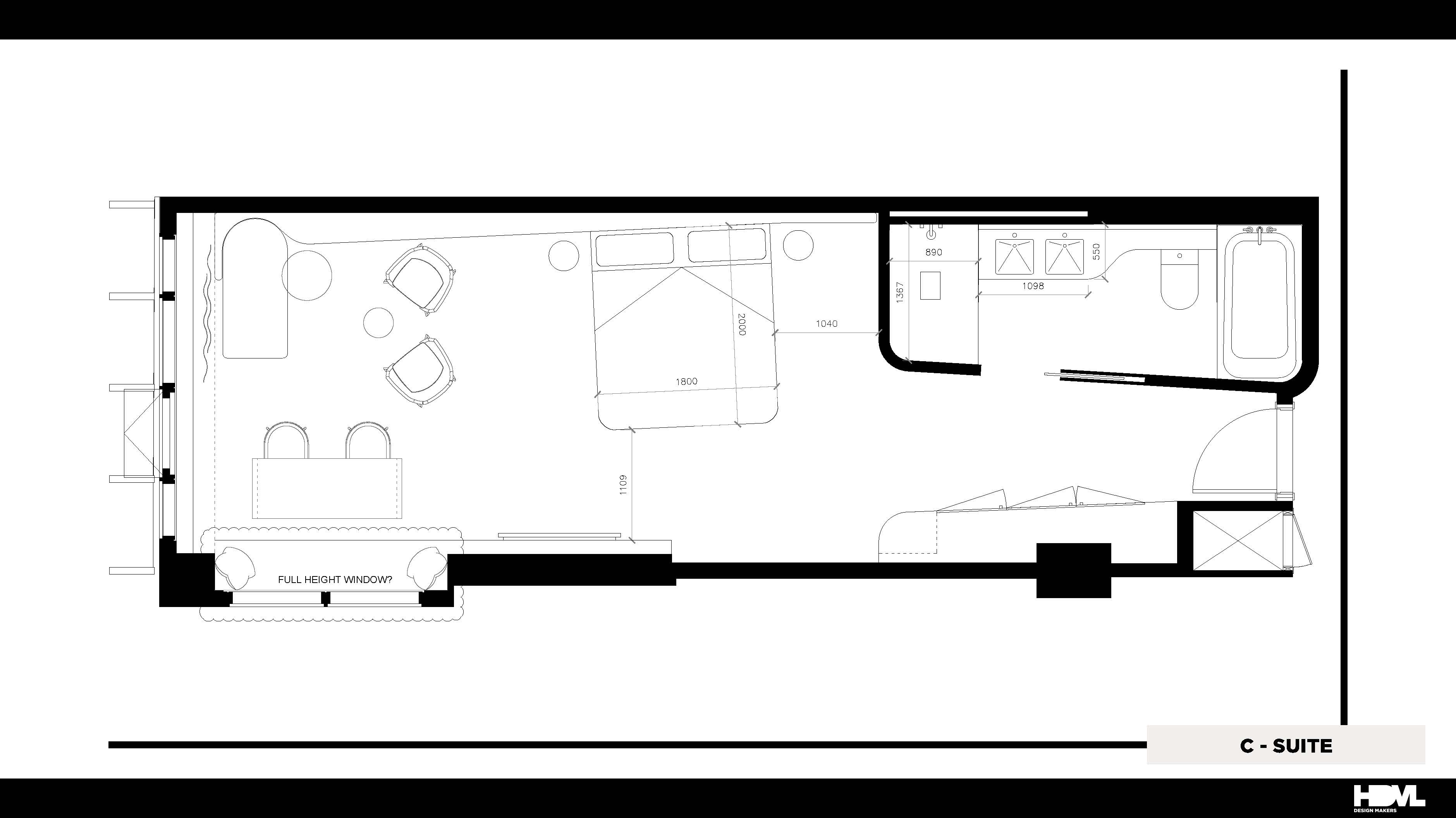 Hotel room layout - studio