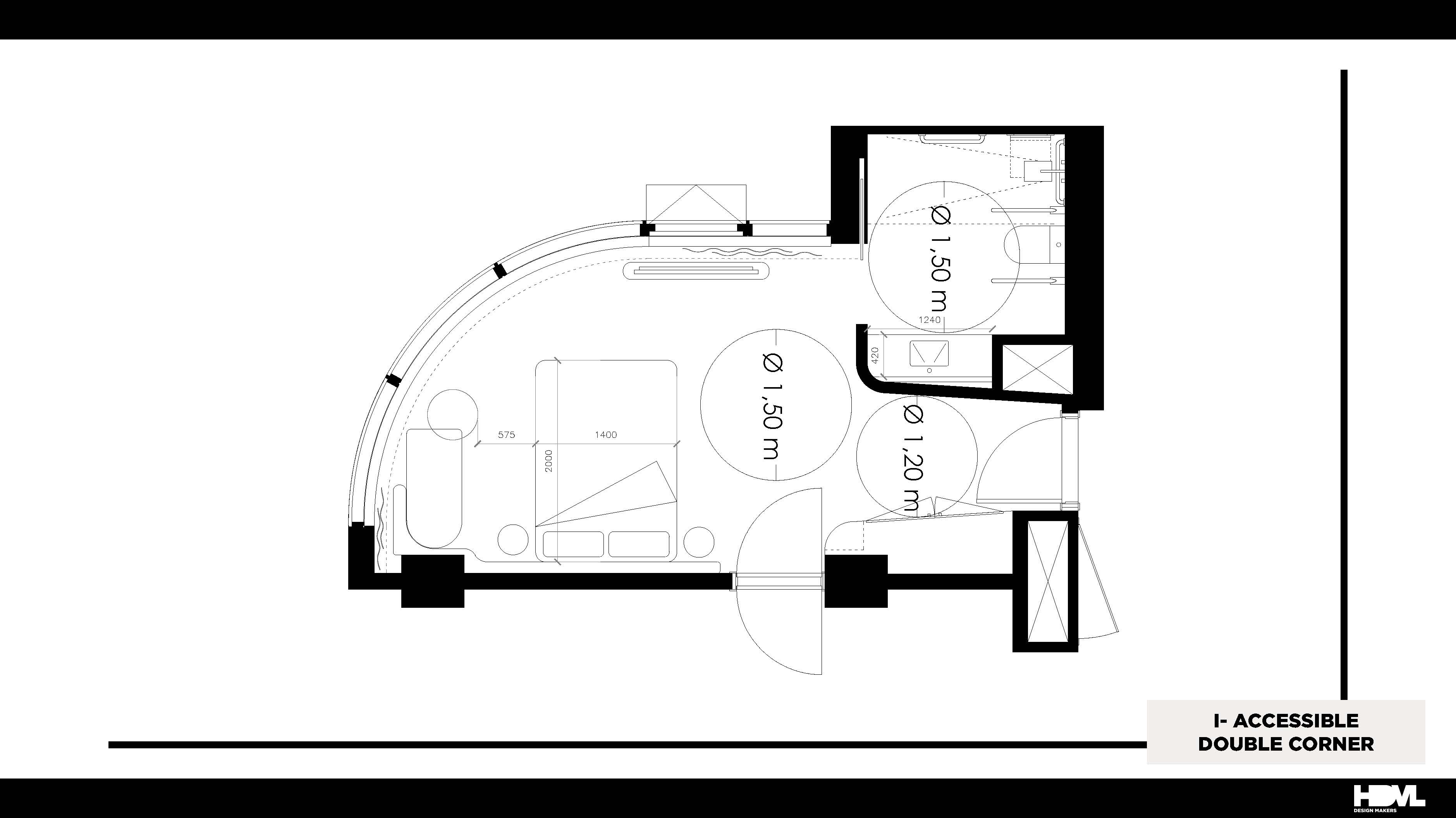 Hotel room layout - accessible room